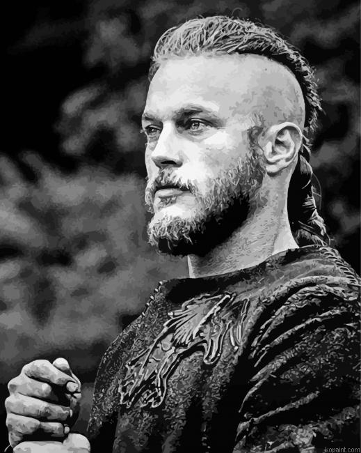 Black And White Ragnar Lothbrok Painting By Numberss.png