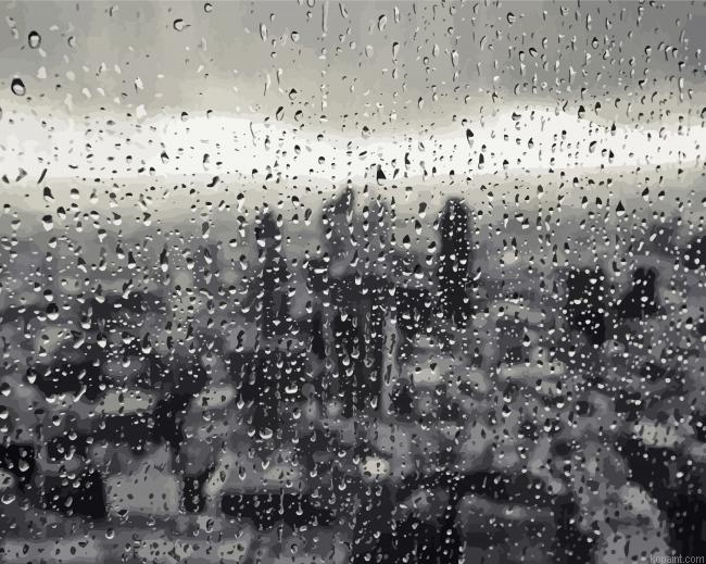 Black And White Rain Painting By Numberss.png