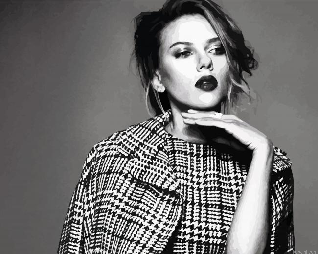 Black And White Scarlett Johansson Painting By Numberss.png