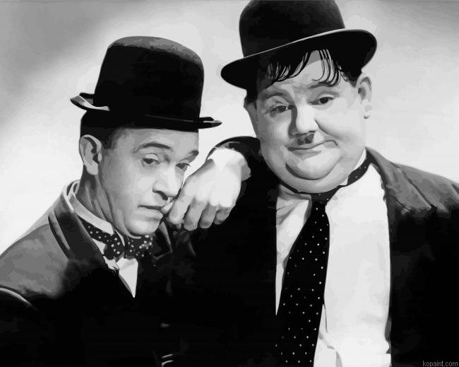 Black And White Stan And Ollie Painting By Numberss.png