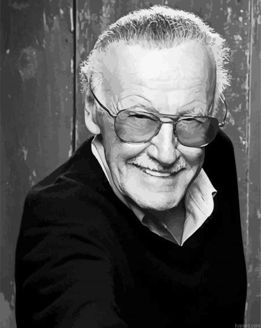 Black And White Stan Lee Painting By Numberss.png