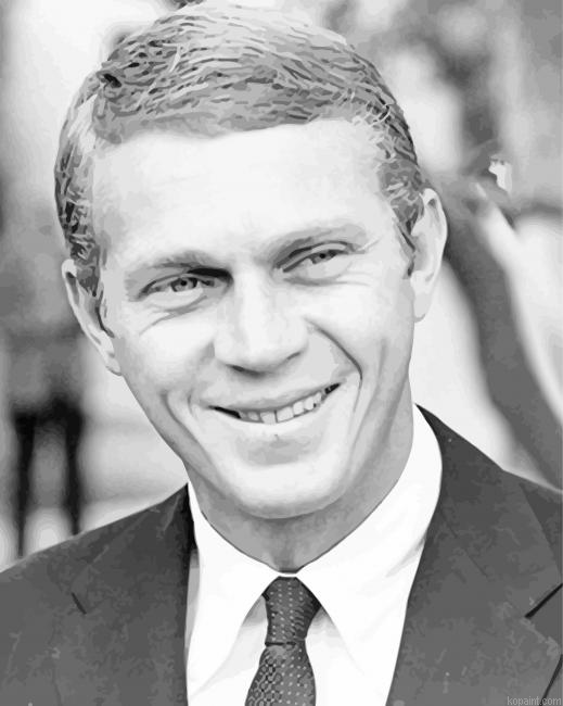 Black And White Steve Mcqueen Paint By Numbers