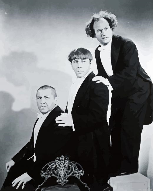 Black And White Three Stooges Painting By Numberss.png