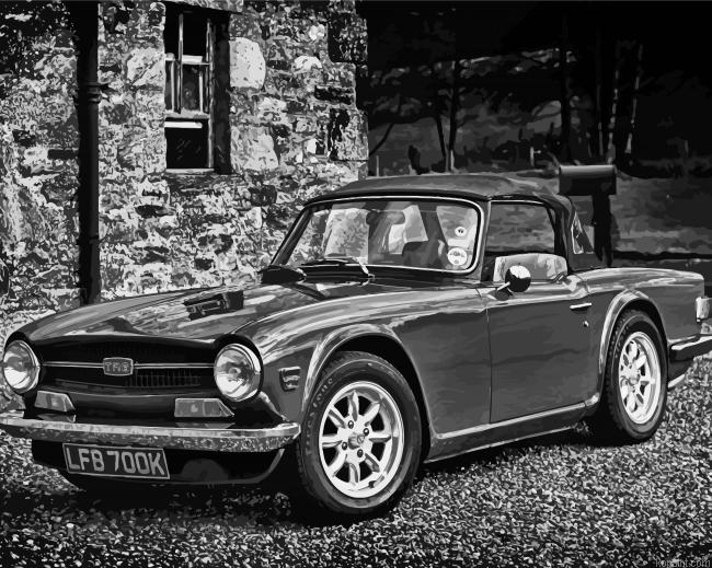 Black And White Triumph Tr6 Painting By Numberss.png