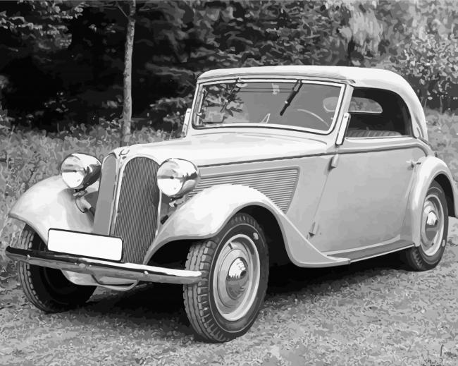 Black And White Vintage Hanomag Painting By Numberss.png