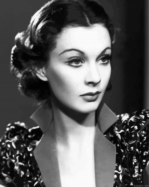 Black And White Vivien Leigh Painting By Numberss.png