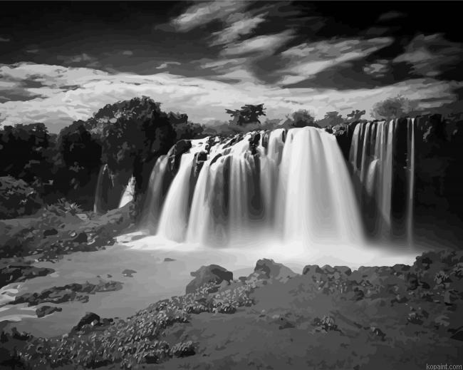 Black And White Waterfall Painting By Numberss.png