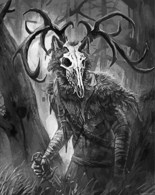 Black And White Wendigo Painting By Numberss.png
