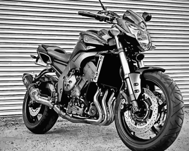 Black And White Yamaha Fz1 Fazer Painting By Numberss.png