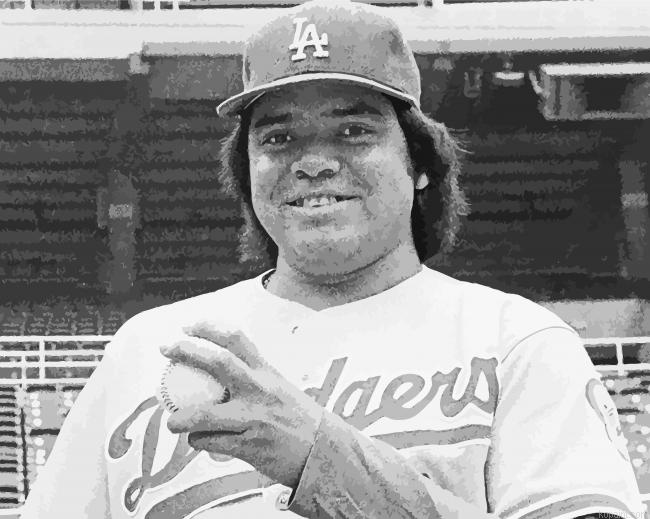 Black And White Young Fernando Valenzuela Painting By Numberss.png