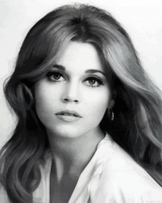 Black And White Young Jane Fonda Painting By Numberss.png