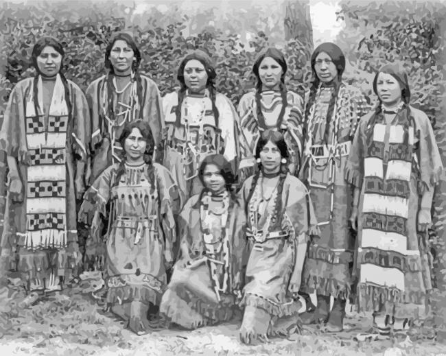Black And White Young Native American Women Painting By Numberss.png