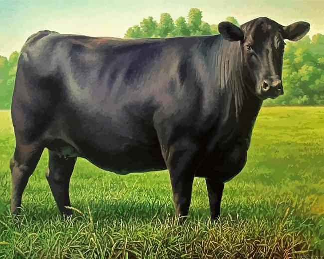 Black Angus Cattle Paint By numbers