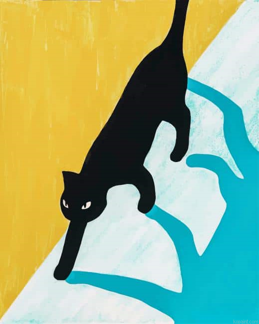 Black Cat Art New Painting By Numberss.png