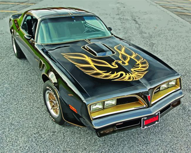Black Classic Firebird Car Paint by Numbers