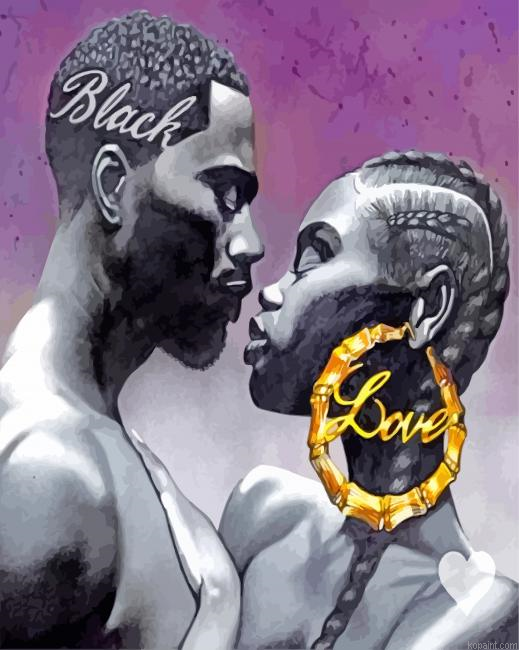 Black Couple In Love Painting By Numberss.png