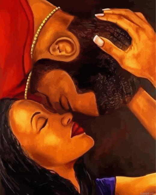 Black Couple Love Art Painting By Numberss.png