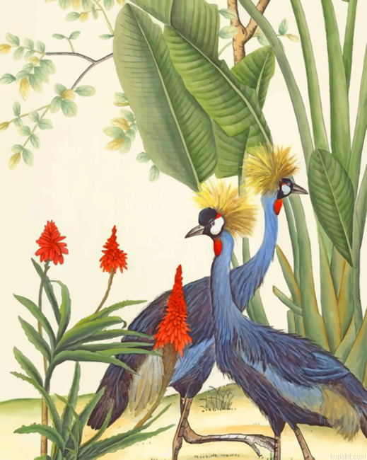 Black Crowned Crane Painting By Numberss.png