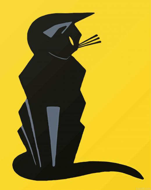 Black Deco Cat Painting By Numberss.png
