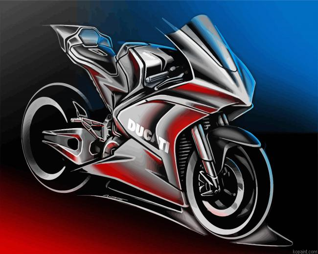 Black Ducati Racing Motorcycle Paint By Numbers.png