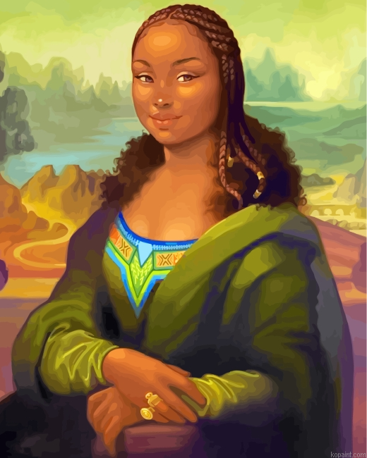 Black Gorgeous Mona Lisa Painting By Numberss.png