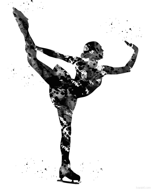 Black Ice Skater Art Painting By Numberss.png
