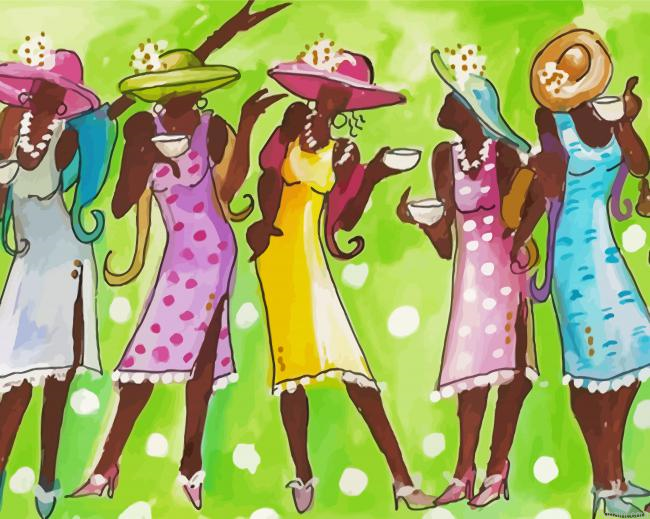 Black Ladies Party Painting By Numberss.png