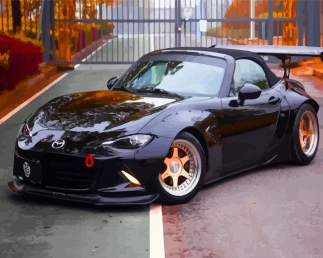 Black Mazda Mx5 Car Painting By Numberss.png