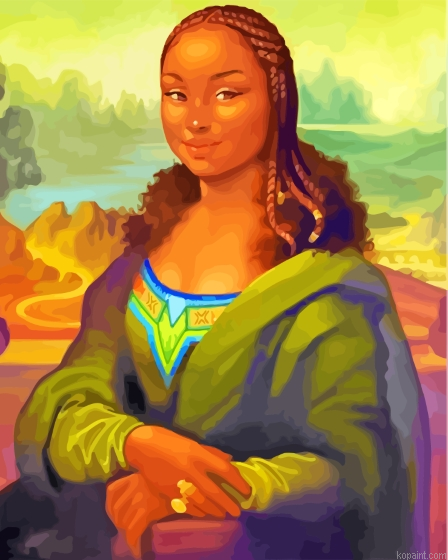Black Mona Lisa Paint By Numbers