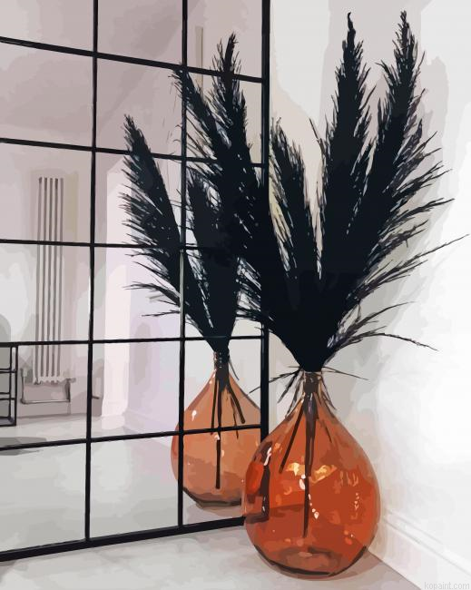 Black Pampas Grass In Vase Painting By Numberss.png