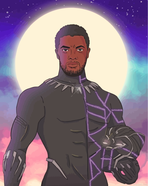 Black Panther Art Painting By Numberss.png