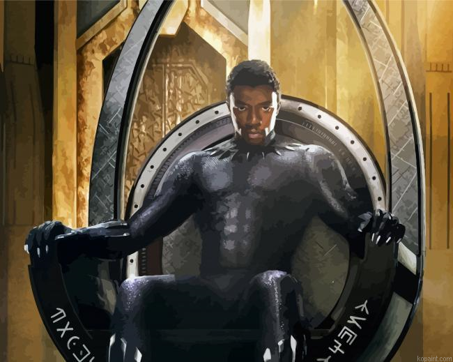 Black Panther Black Superhero Painting By Numberss.png