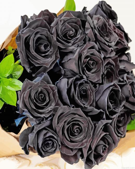 Black Roses Bouquet Painting By Numberss.png