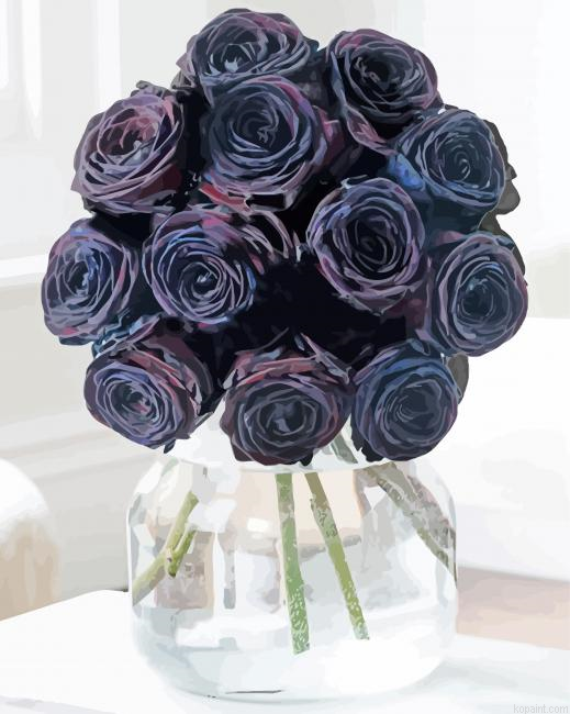 Black Roses In Jug Painting By Numberss.png