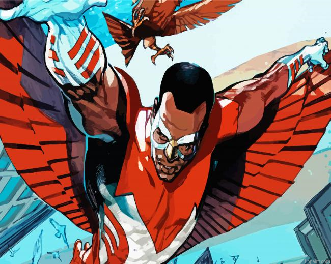 Black Superhero Falcon Painting By Numberss.png
