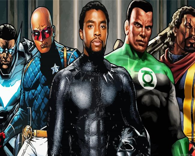 Black Superheroes Art Painting By Numberss.png