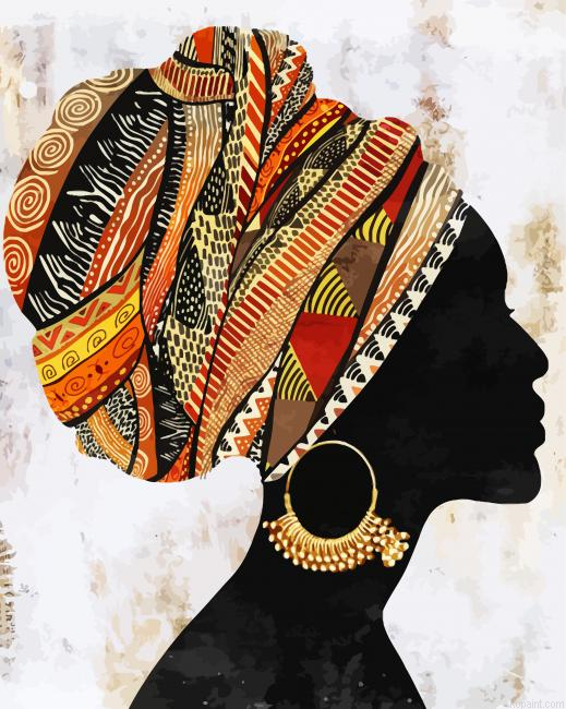 Black Tribal Woman Painting By Numberss.png