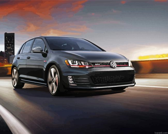 Black Vw Golf Car Painting By Numberss.png