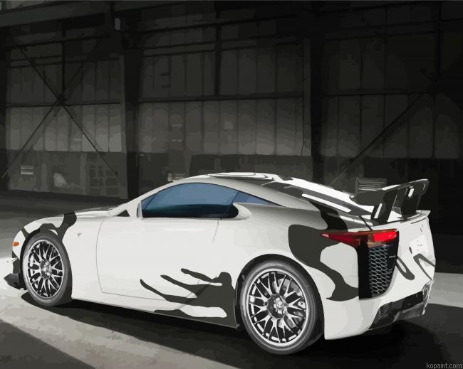 Black White Lexus Car Painting By Numberss.png