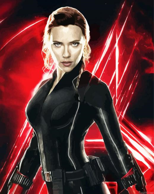 Black Widow Scarlett Johansson Painting By Numberss.png