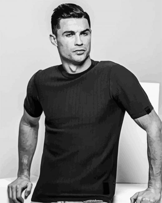 Black And White Cristiano Painting By Numberss.png
