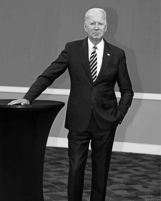 Black and White Joe Biden Paint By Numbers