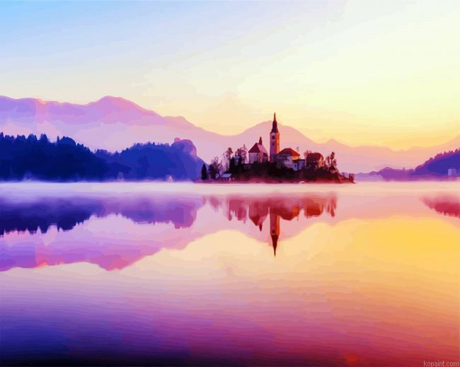Bled At Sunset Painting By Numberss.png