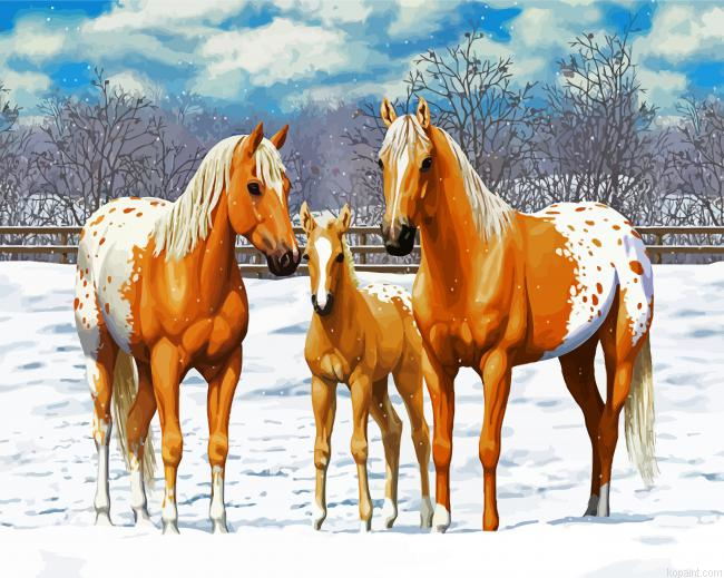 Blonde Appaloosa Horses Painting By Numberss.png
