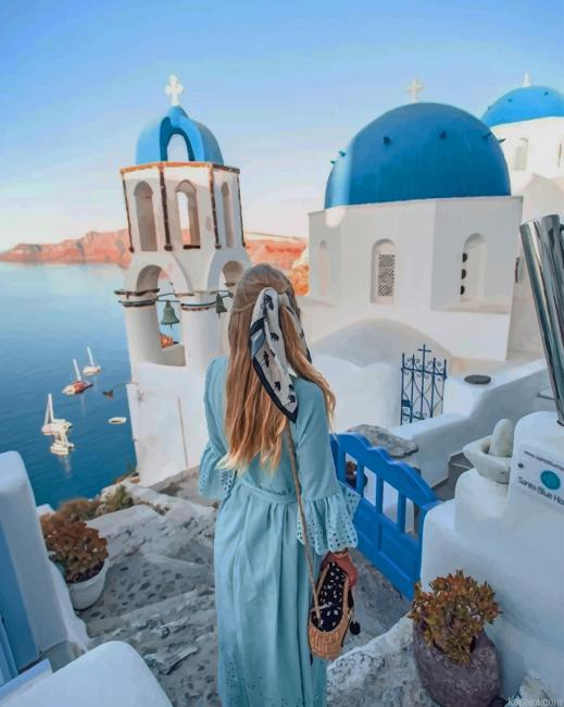 Blondy In Santorini Greece New Painting By Numberss.png