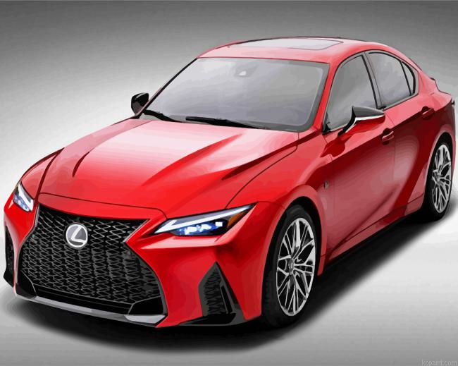 Bloody Red Lexus Car Painting By Numberss.png