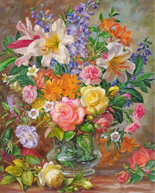 Blooming Flowers Vase Painting By Numberss.png