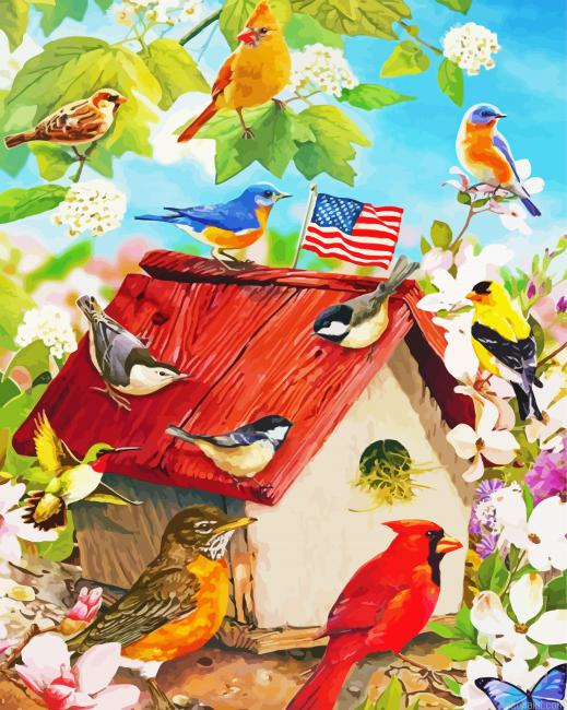 Bloossom Housebirds Painting By Numberss.png