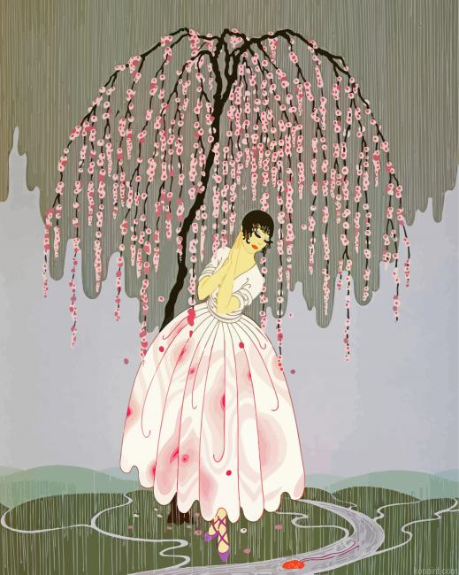 Blossom Umbrella Erte Painting By Numberss.png