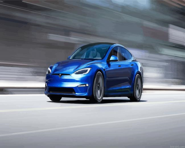 Blu Tesla Car Paint by Numbers